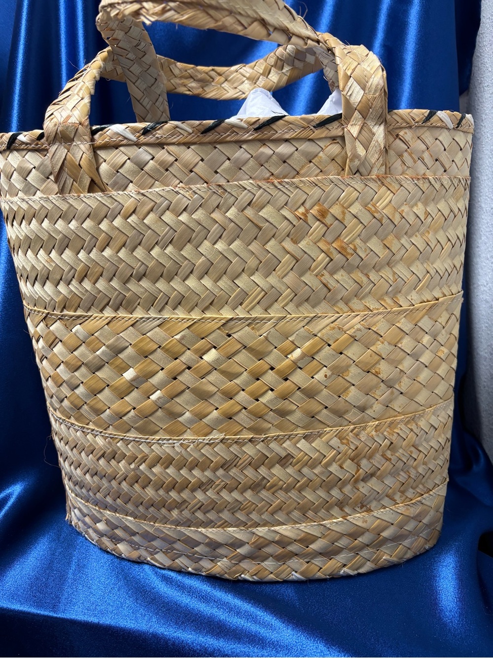 Vintage 1960s Bahamian Straw Tote Bag Bahama Mama Nautical Souvenir Handbag - Picture 5 of 12